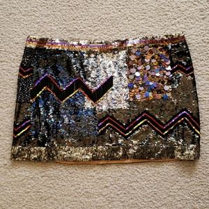 All Saints beaded sequin miniskirt